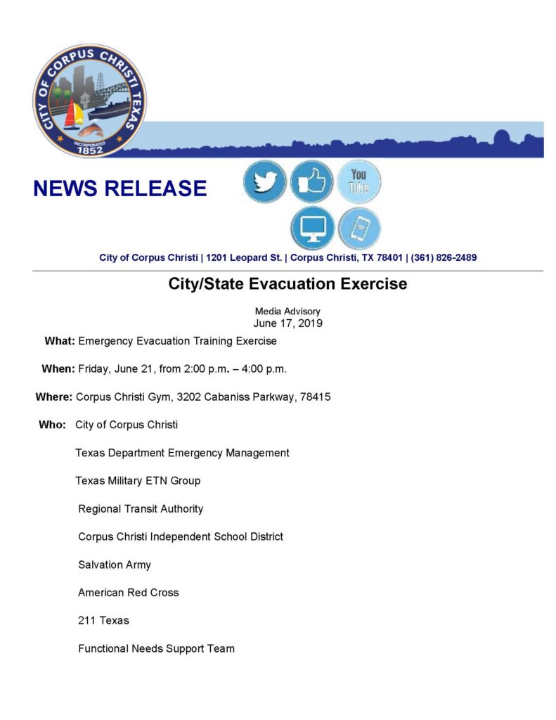 City State Evacuation Excercise