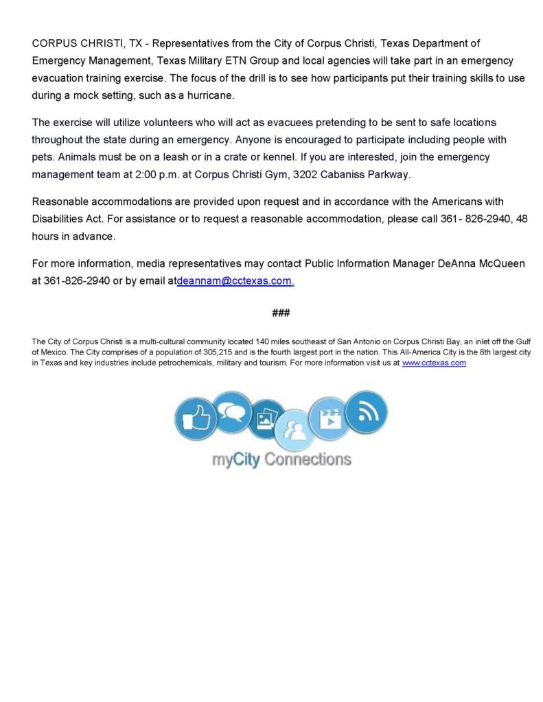 City State Evacuation Excercise